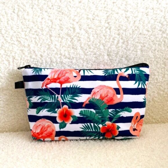 Flamingo 🦩 Striped Pouch - Picture 1 of 3